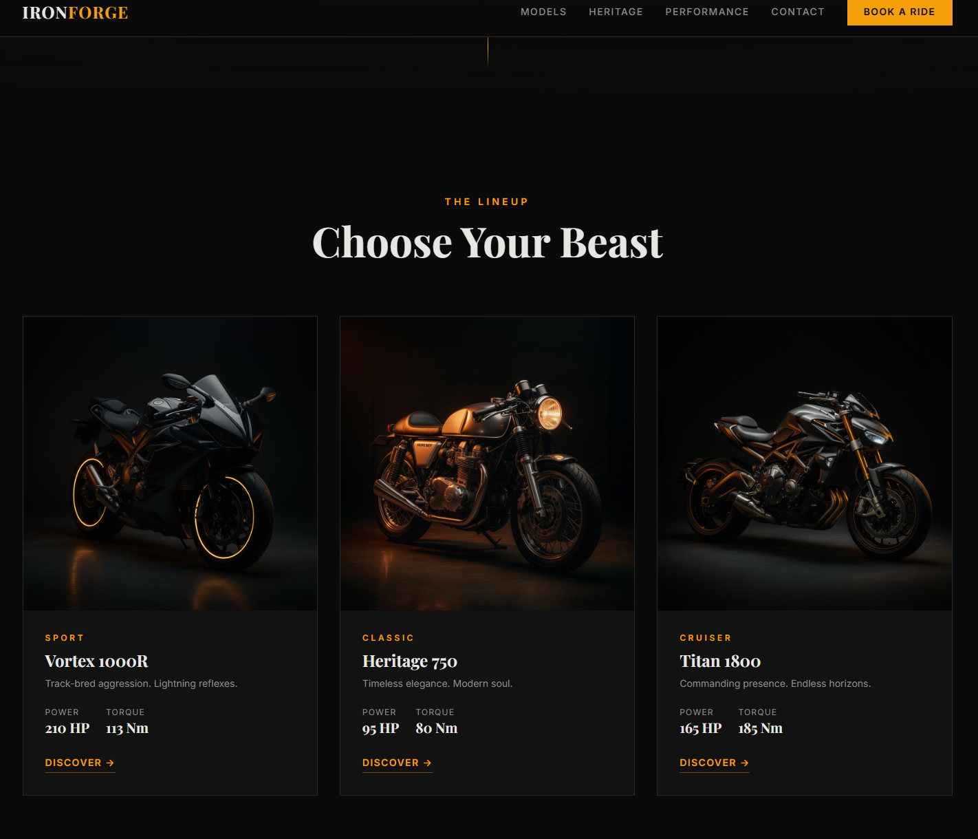IRONFORGE — The Lineup — E-commerce Showcase