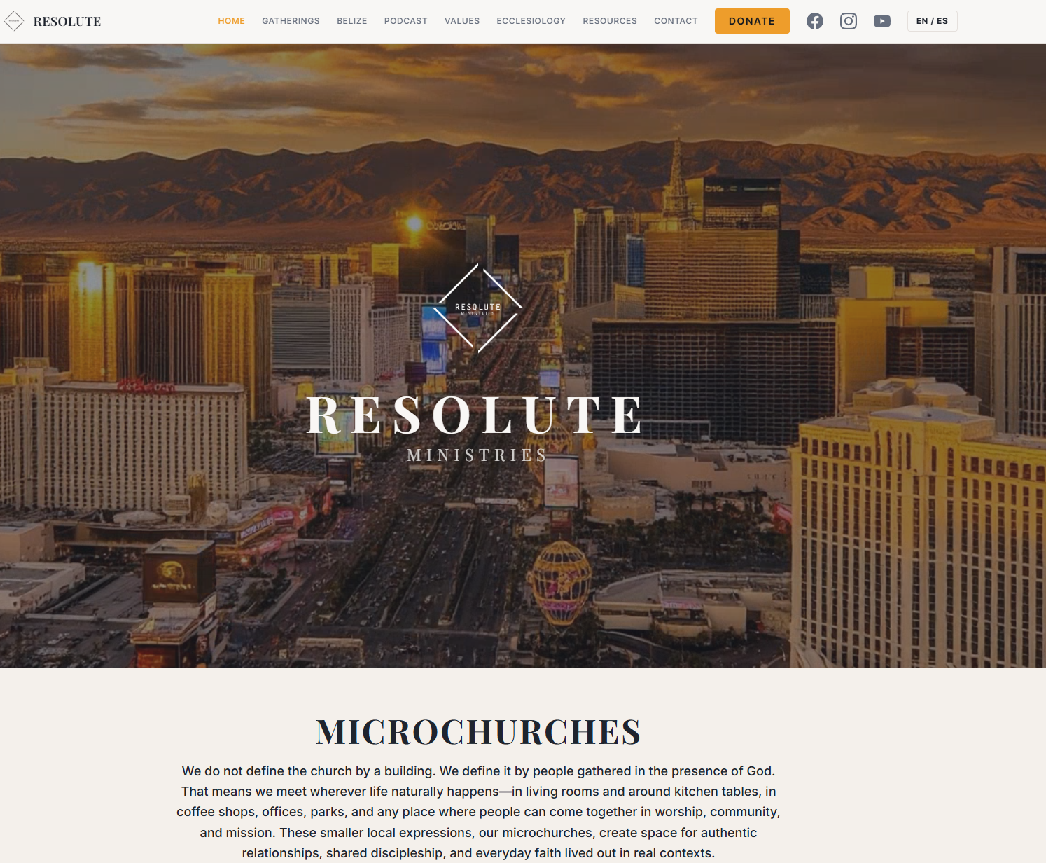 Resolute Ministries — Bilingual Community Site